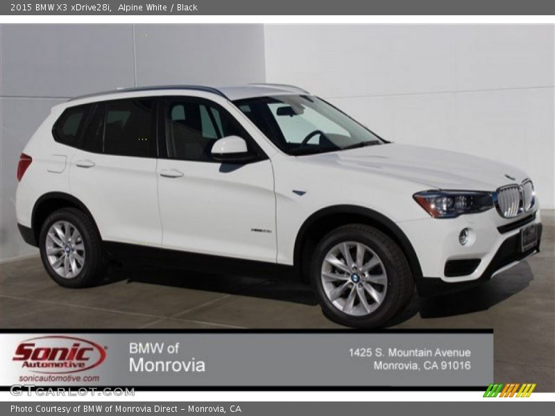 Alpine White / Black 2015 BMW X3 xDrive28i