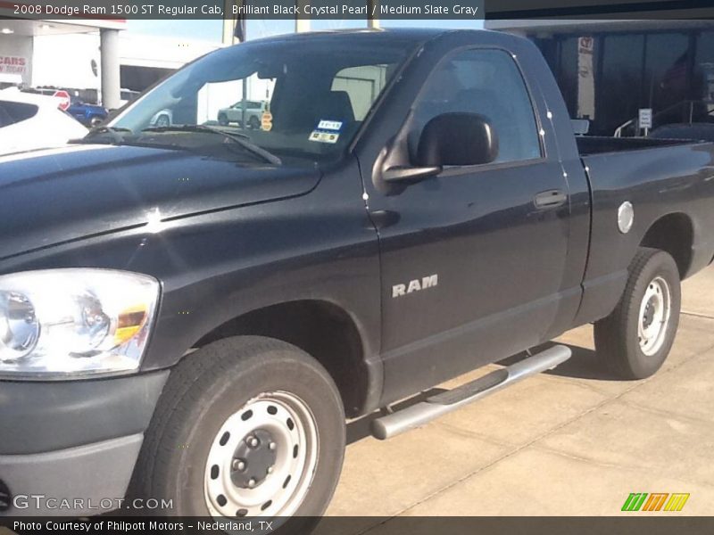 Brilliant Black Crystal Pearl / Medium Slate Gray 2008 Dodge Ram 1500 ST Regular Cab