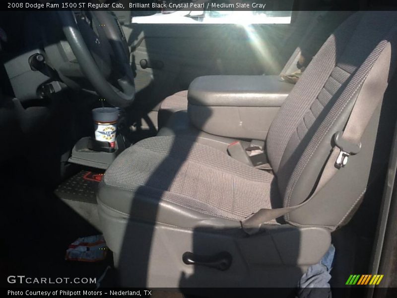 Brilliant Black Crystal Pearl / Medium Slate Gray 2008 Dodge Ram 1500 ST Regular Cab