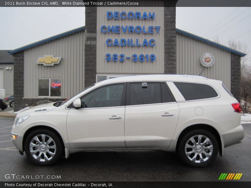 White Diamond Tricoat / Cashmere/Cocoa 2011 Buick Enclave CXL AWD