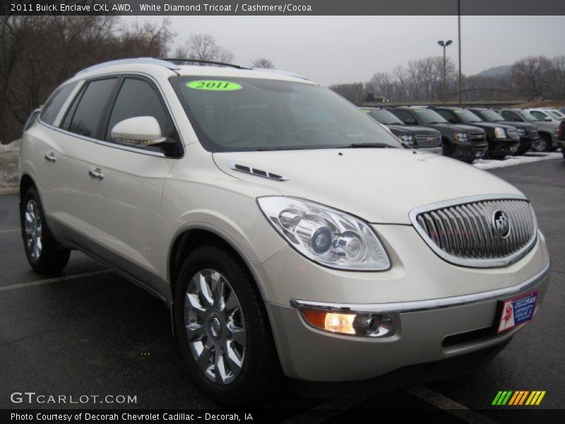 White Diamond Tricoat / Cashmere/Cocoa 2011 Buick Enclave CXL AWD