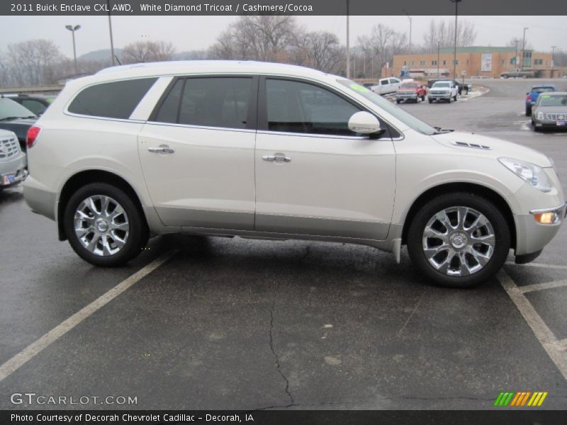 White Diamond Tricoat / Cashmere/Cocoa 2011 Buick Enclave CXL AWD