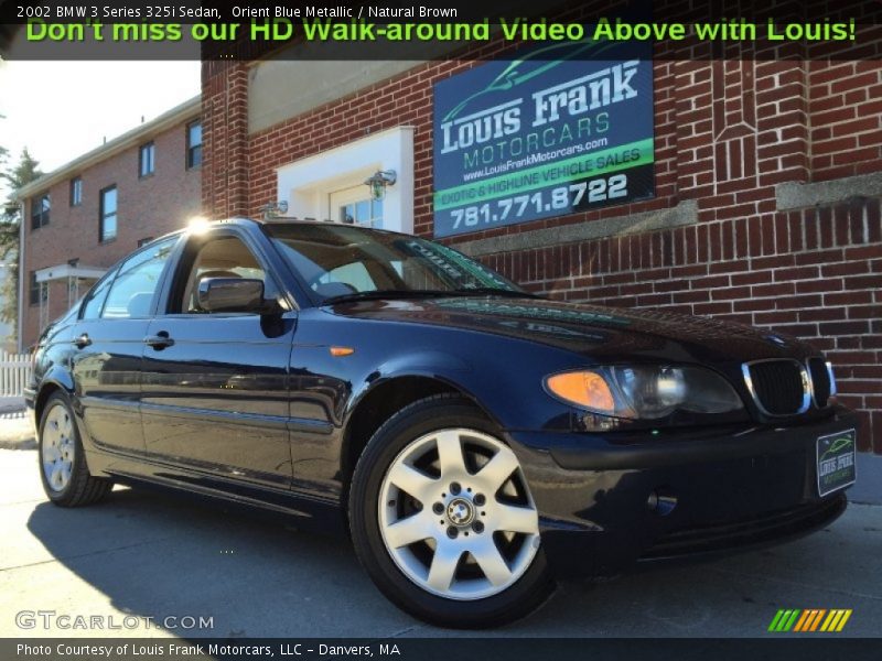 Orient Blue Metallic / Natural Brown 2002 BMW 3 Series 325i Sedan