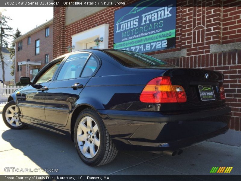 Orient Blue Metallic / Natural Brown 2002 BMW 3 Series 325i Sedan