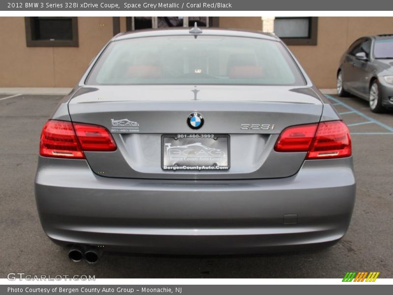 Space Grey Metallic / Coral Red/Black 2012 BMW 3 Series 328i xDrive Coupe