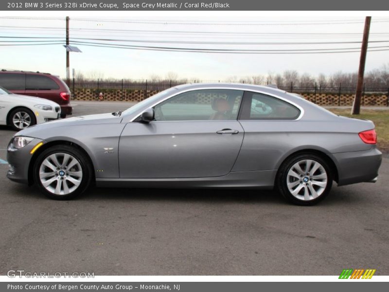 Space Grey Metallic / Coral Red/Black 2012 BMW 3 Series 328i xDrive Coupe