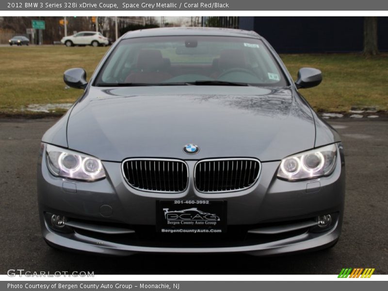 Space Grey Metallic / Coral Red/Black 2012 BMW 3 Series 328i xDrive Coupe
