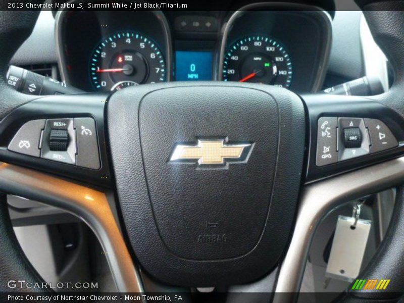 Summit White / Jet Black/Titanium 2013 Chevrolet Malibu LS