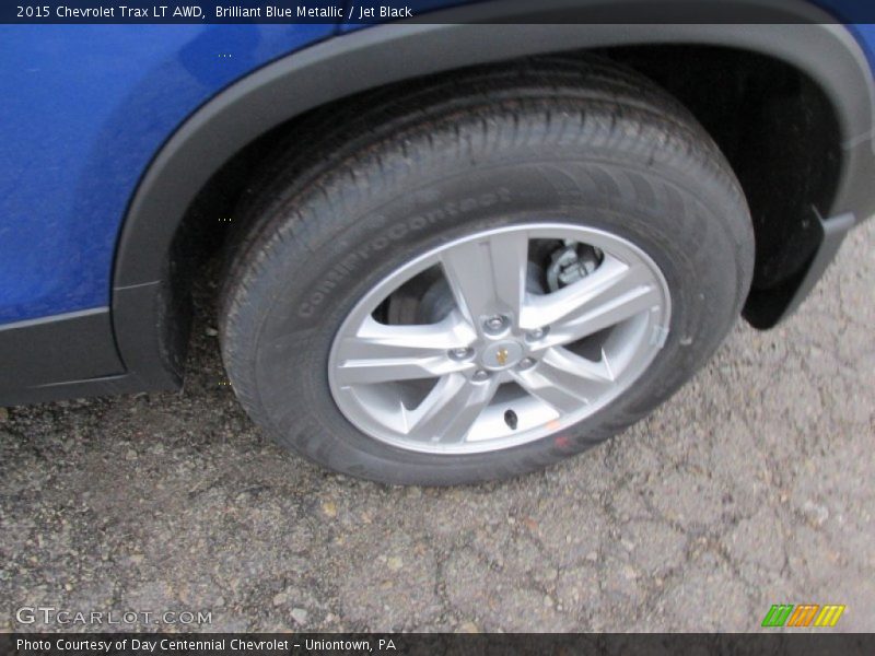 Brilliant Blue Metallic / Jet Black 2015 Chevrolet Trax LT AWD