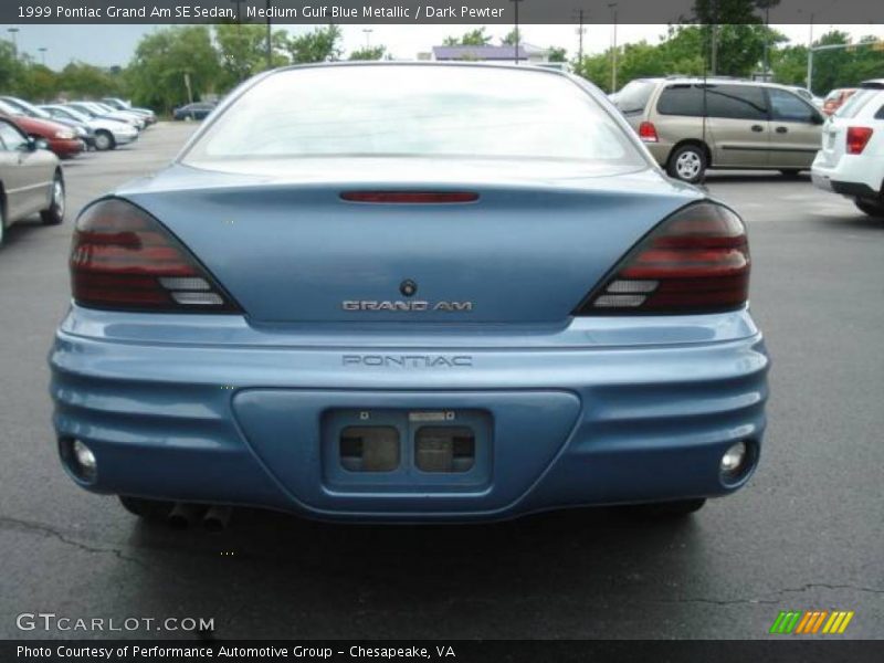 Medium Gulf Blue Metallic / Dark Pewter 1999 Pontiac Grand Am SE Sedan