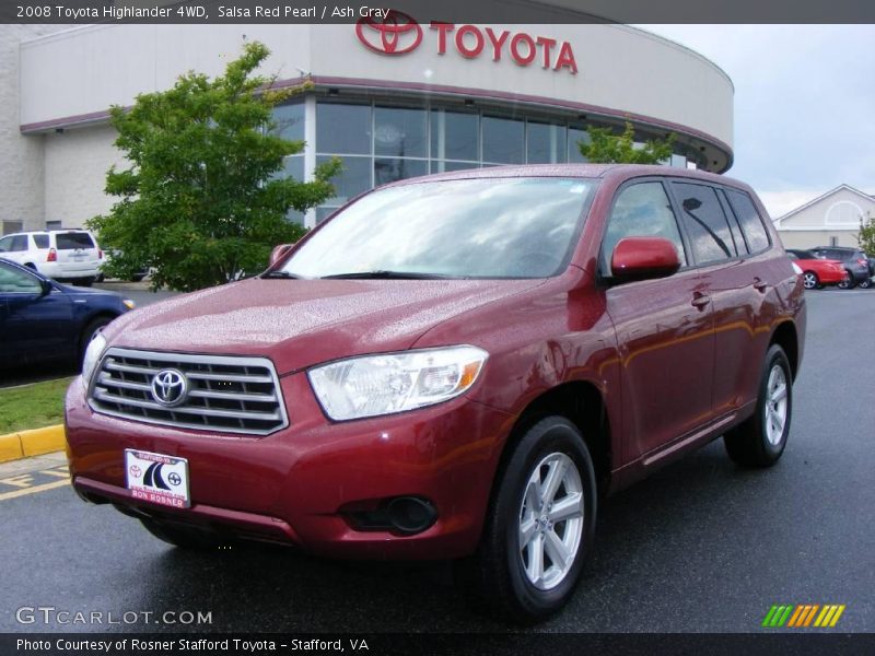 Salsa Red Pearl / Ash Gray 2008 Toyota Highlander 4WD