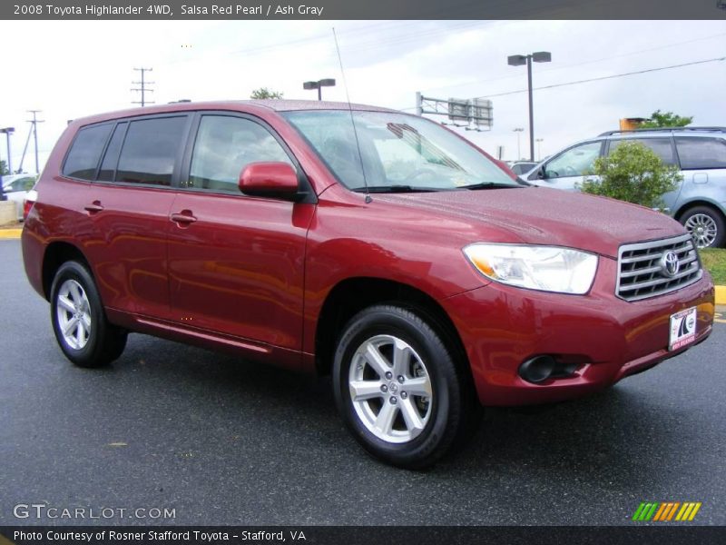 Salsa Red Pearl / Ash Gray 2008 Toyota Highlander 4WD