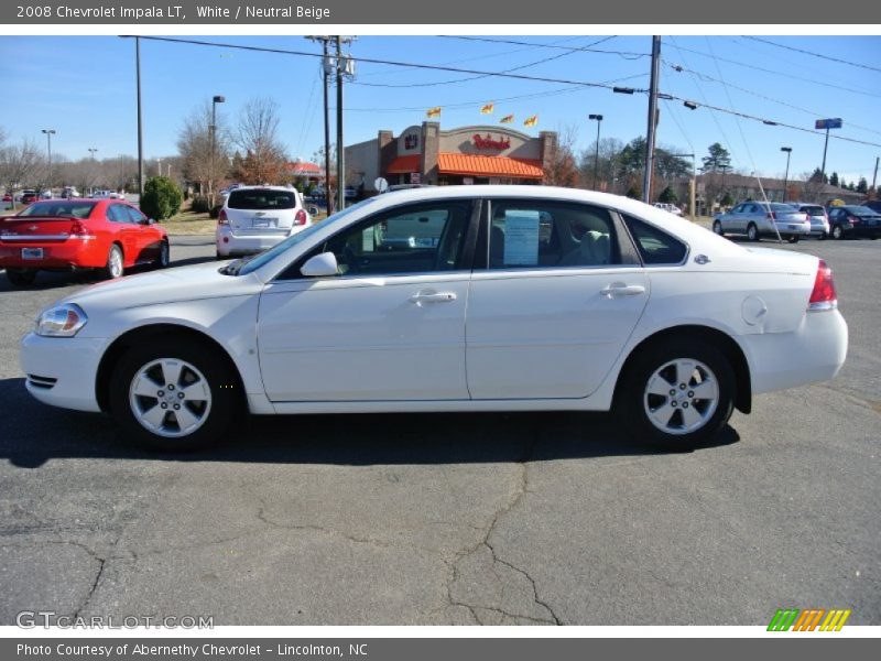 White / Neutral Beige 2008 Chevrolet Impala LT