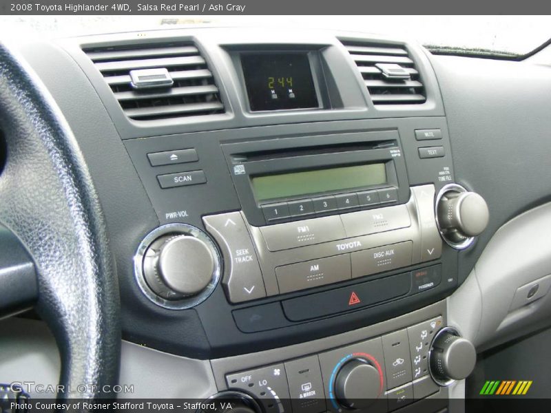 Salsa Red Pearl / Ash Gray 2008 Toyota Highlander 4WD
