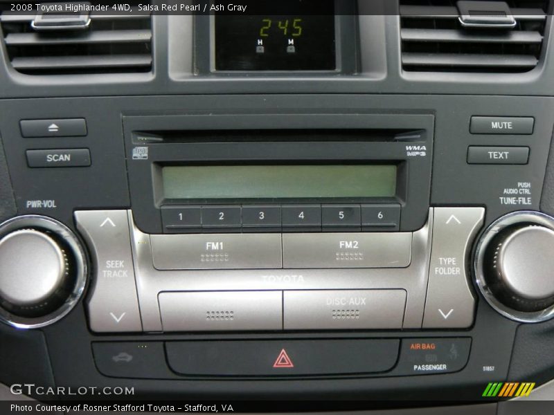 Salsa Red Pearl / Ash Gray 2008 Toyota Highlander 4WD