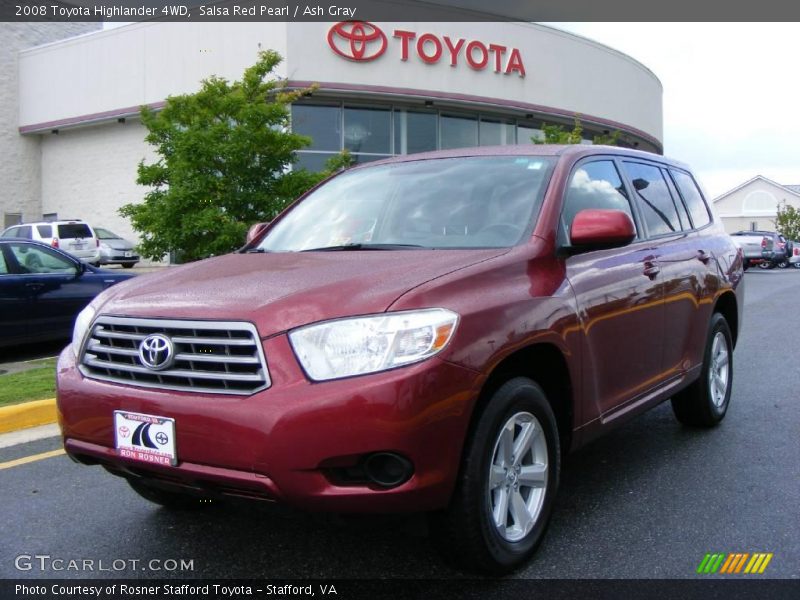 Salsa Red Pearl / Ash Gray 2008 Toyota Highlander 4WD
