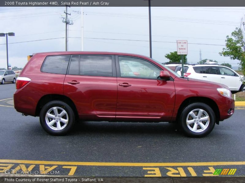 Salsa Red Pearl / Ash Gray 2008 Toyota Highlander 4WD