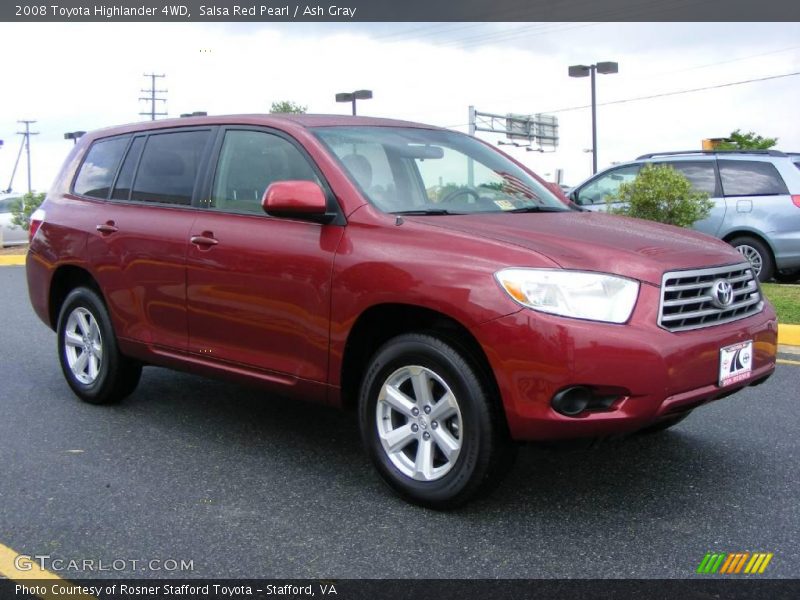 Salsa Red Pearl / Ash Gray 2008 Toyota Highlander 4WD