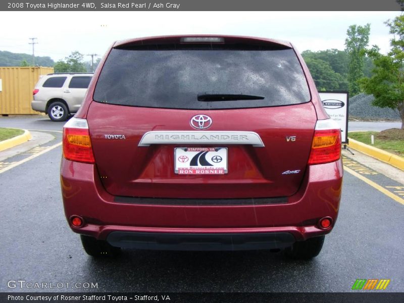 Salsa Red Pearl / Ash Gray 2008 Toyota Highlander 4WD