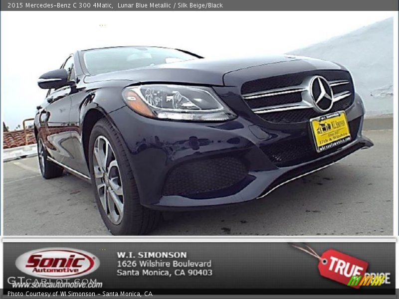 Lunar Blue Metallic / Silk Beige/Black 2015 Mercedes-Benz C 300 4Matic