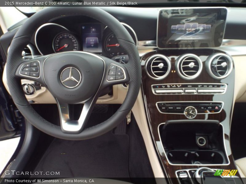 Lunar Blue Metallic / Silk Beige/Black 2015 Mercedes-Benz C 300 4Matic