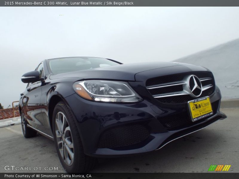 Lunar Blue Metallic / Silk Beige/Black 2015 Mercedes-Benz C 300 4Matic