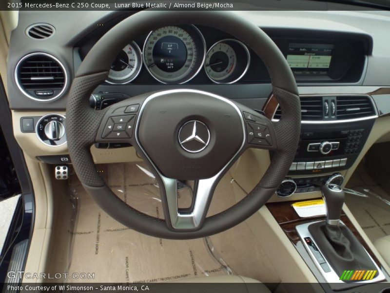 Lunar Blue Metallic / Almond Beige/Mocha 2015 Mercedes-Benz C 250 Coupe