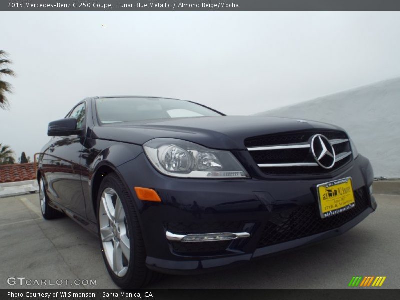 Lunar Blue Metallic / Almond Beige/Mocha 2015 Mercedes-Benz C 250 Coupe