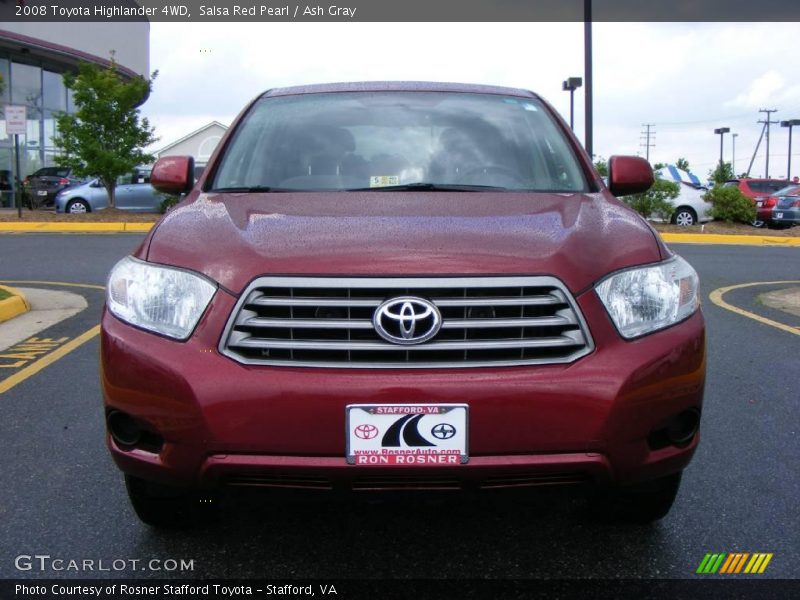 Salsa Red Pearl / Ash Gray 2008 Toyota Highlander 4WD