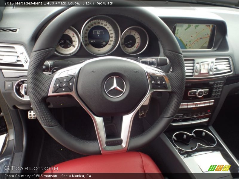 Black / Red/Black 2015 Mercedes-Benz E 400 4Matic Coupe