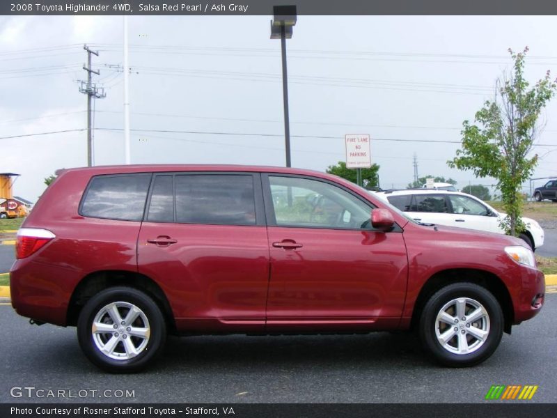 Salsa Red Pearl / Ash Gray 2008 Toyota Highlander 4WD