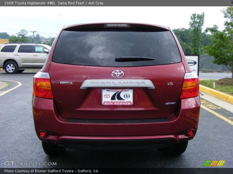 Salsa Red Pearl / Ash Gray 2008 Toyota Highlander 4WD