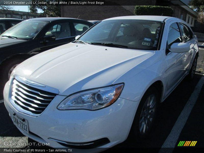 Bright White / Black/Light Frost Beige 2014 Chrysler 200 LX Sedan