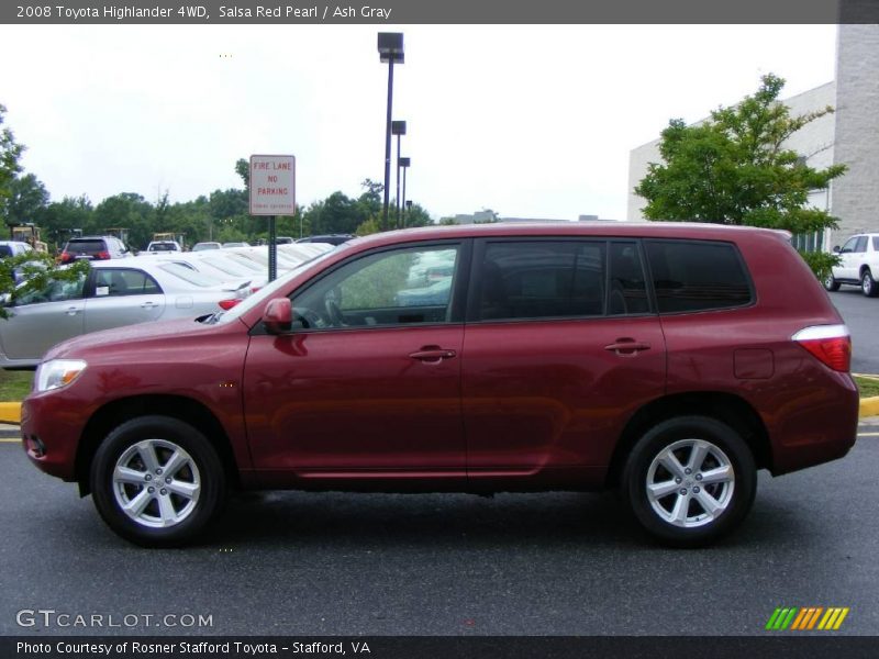 Salsa Red Pearl / Ash Gray 2008 Toyota Highlander 4WD