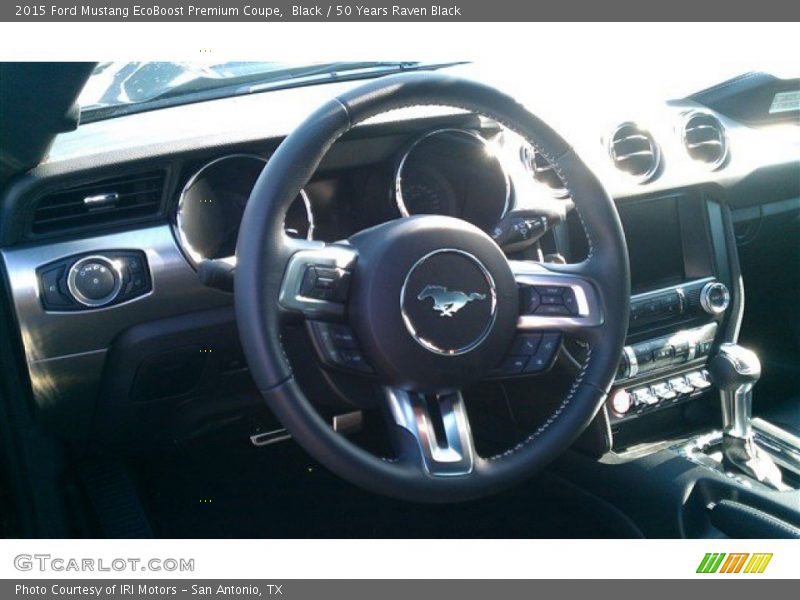 Black / 50 Years Raven Black 2015 Ford Mustang EcoBoost Premium Coupe