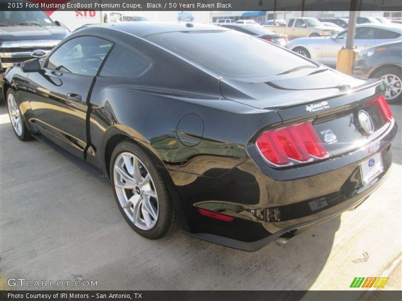 Black / 50 Years Raven Black 2015 Ford Mustang EcoBoost Premium Coupe