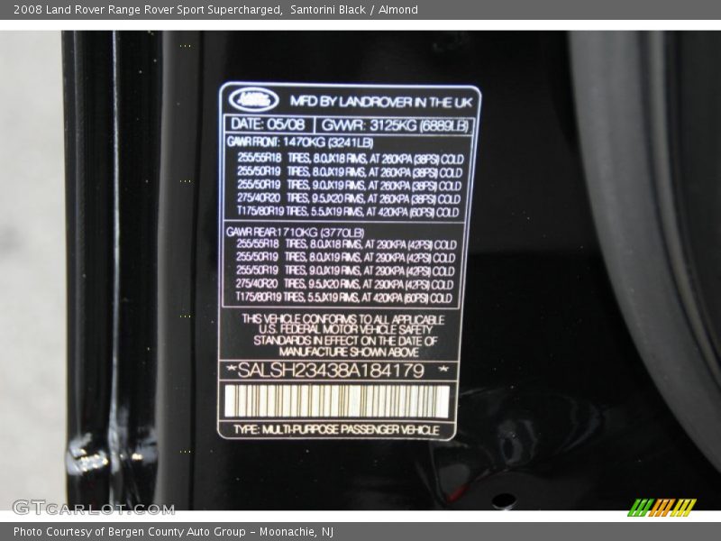 Santorini Black / Almond 2008 Land Rover Range Rover Sport Supercharged