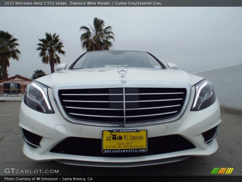 Diamond White Metallic / Crystal Grey/Seashell Grey 2015 Mercedes-Benz S 550 Sedan