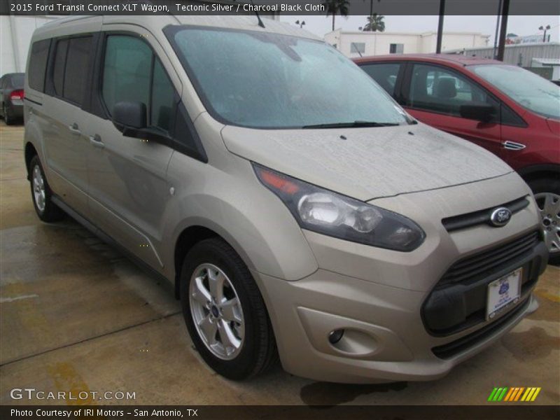 Tectonic Silver / Charcoal Black Cloth 2015 Ford Transit Connect XLT Wagon