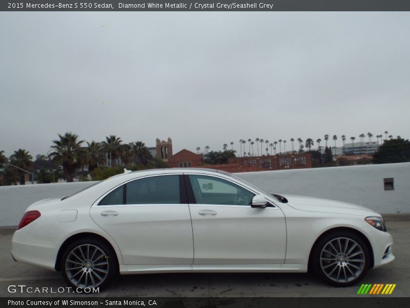 Diamond White Metallic / Crystal Grey/Seashell Grey 2015 Mercedes-Benz S 550 Sedan