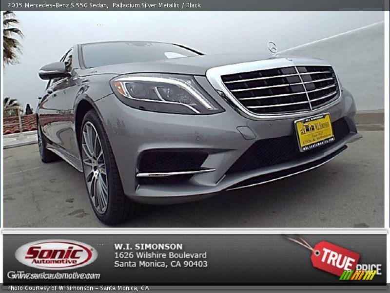 Palladium Silver Metallic / Black 2015 Mercedes-Benz S 550 Sedan