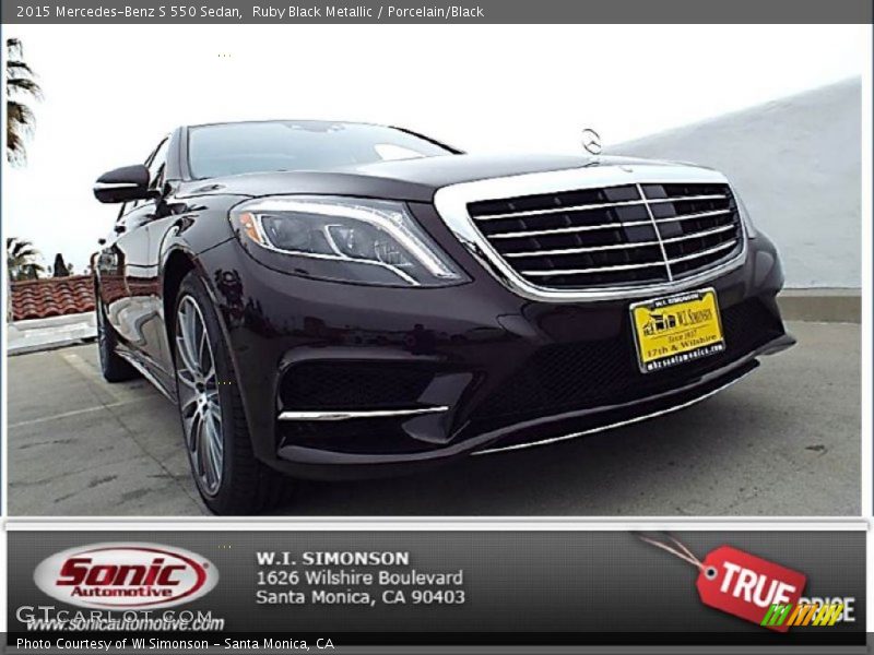 Ruby Black Metallic / Porcelain/Black 2015 Mercedes-Benz S 550 Sedan