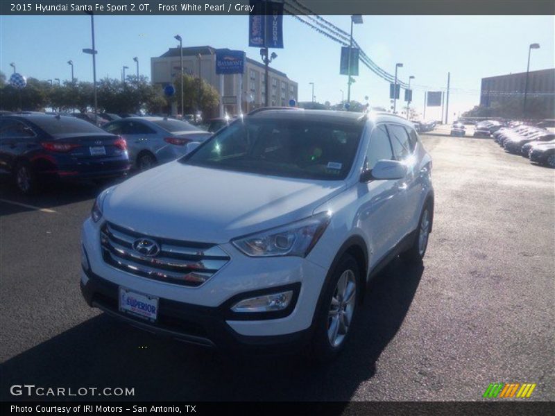 Frost White Pearl / Gray 2015 Hyundai Santa Fe Sport 2.0T