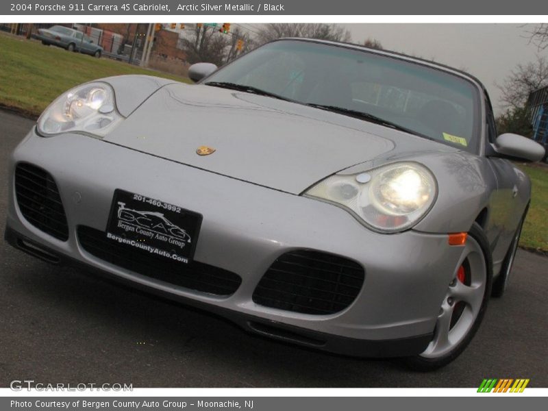 Arctic Silver Metallic / Black 2004 Porsche 911 Carrera 4S Cabriolet