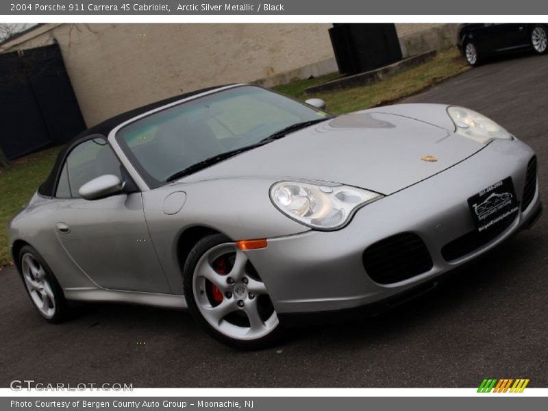 Arctic Silver Metallic / Black 2004 Porsche 911 Carrera 4S Cabriolet
