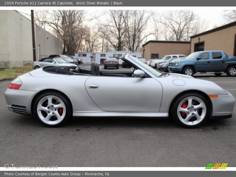 Arctic Silver Metallic / Black 2004 Porsche 911 Carrera 4S Cabriolet