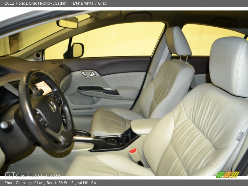 Taffeta White / Gray 2012 Honda Civic Hybrid-L Sedan
