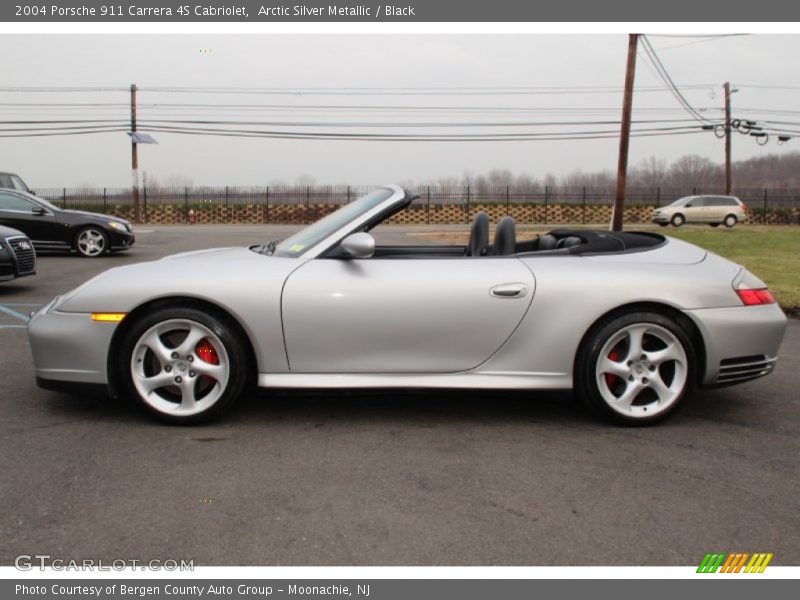 Arctic Silver Metallic / Black 2004 Porsche 911 Carrera 4S Cabriolet