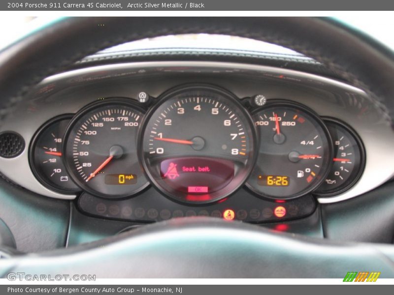 Arctic Silver Metallic / Black 2004 Porsche 911 Carrera 4S Cabriolet