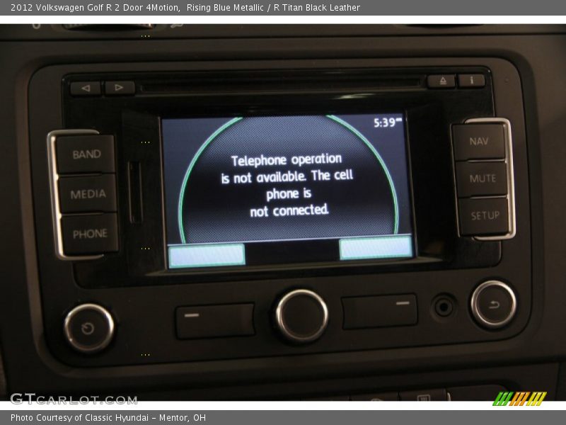 Rising Blue Metallic / R Titan Black Leather 2012 Volkswagen Golf R 2 Door 4Motion